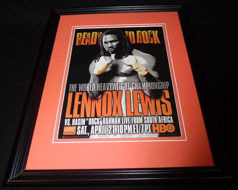 2001 Lennox Lewis vs Hasim Rahman Framed 11x14 ORIGINAL Advertisement