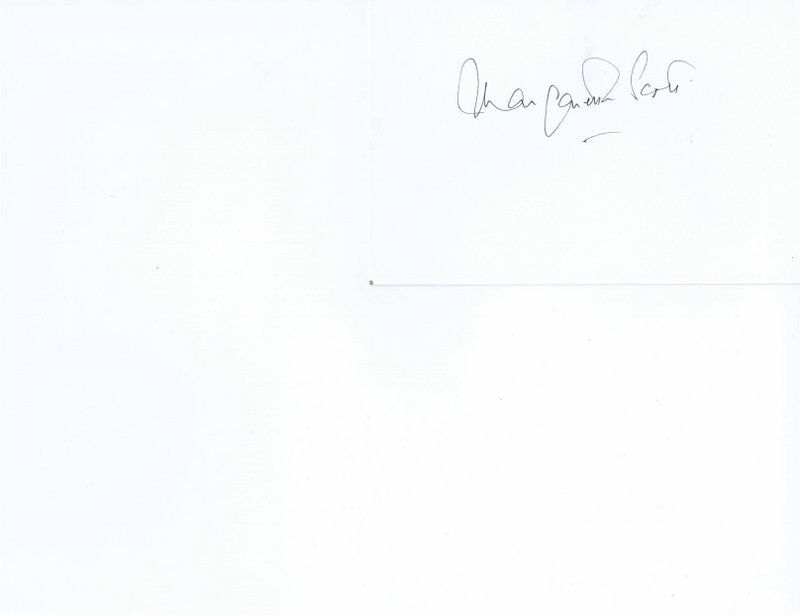 Margaretta Scott Signed 4x6 Index Card