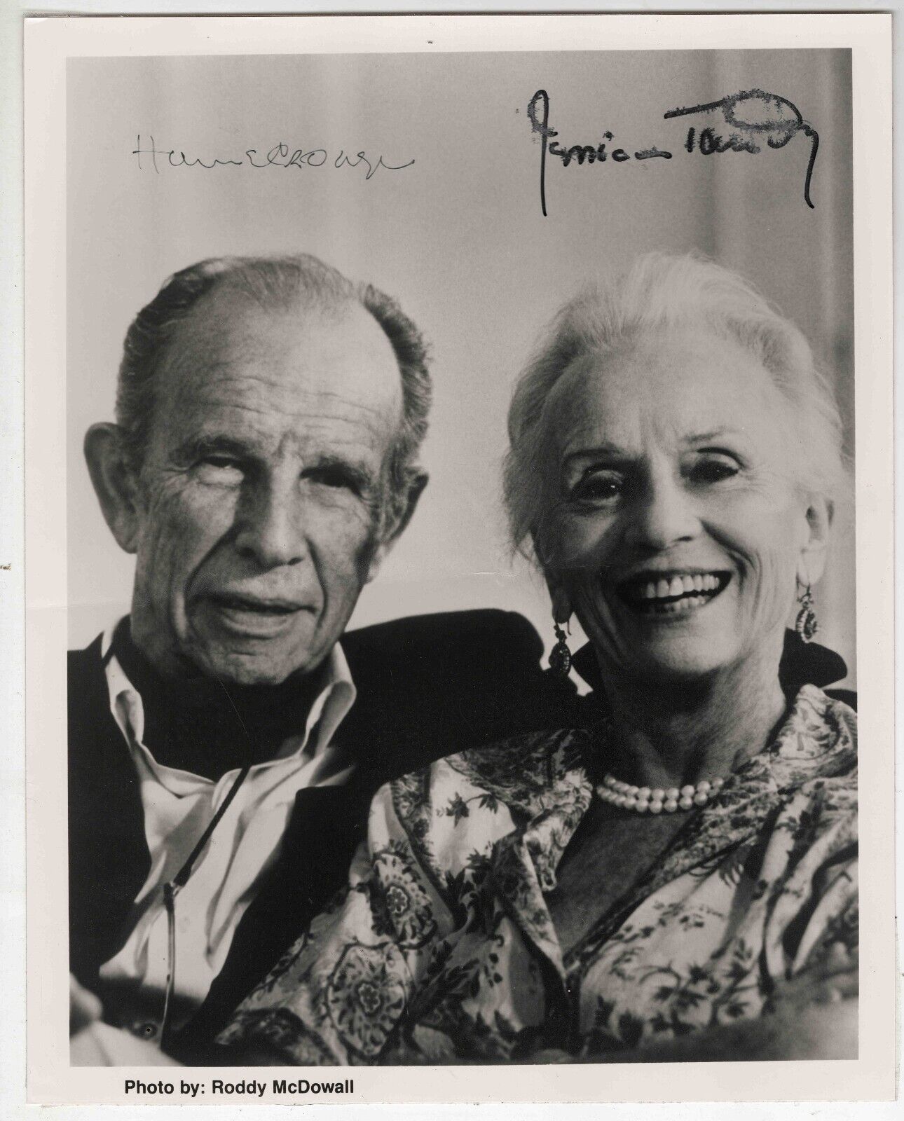 Hume Cronyn Jessica Tandy Dual Signed 8x10 Photo JSA