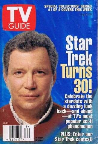 ORIGINAL Vintage Aug 24 1996 TV Guide No Label William Shatner Star Trek 