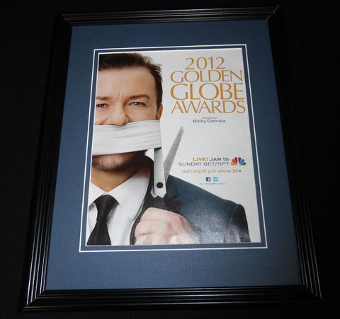 2012 Golden Globe Awards 11x14 Framed ORIGINAL Advertisement Ricky Gervais