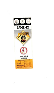 July 4 1996 St Louis Cardinals @ Pittsburgh Pirates Ticket Brian Jordan HR 4 RBI