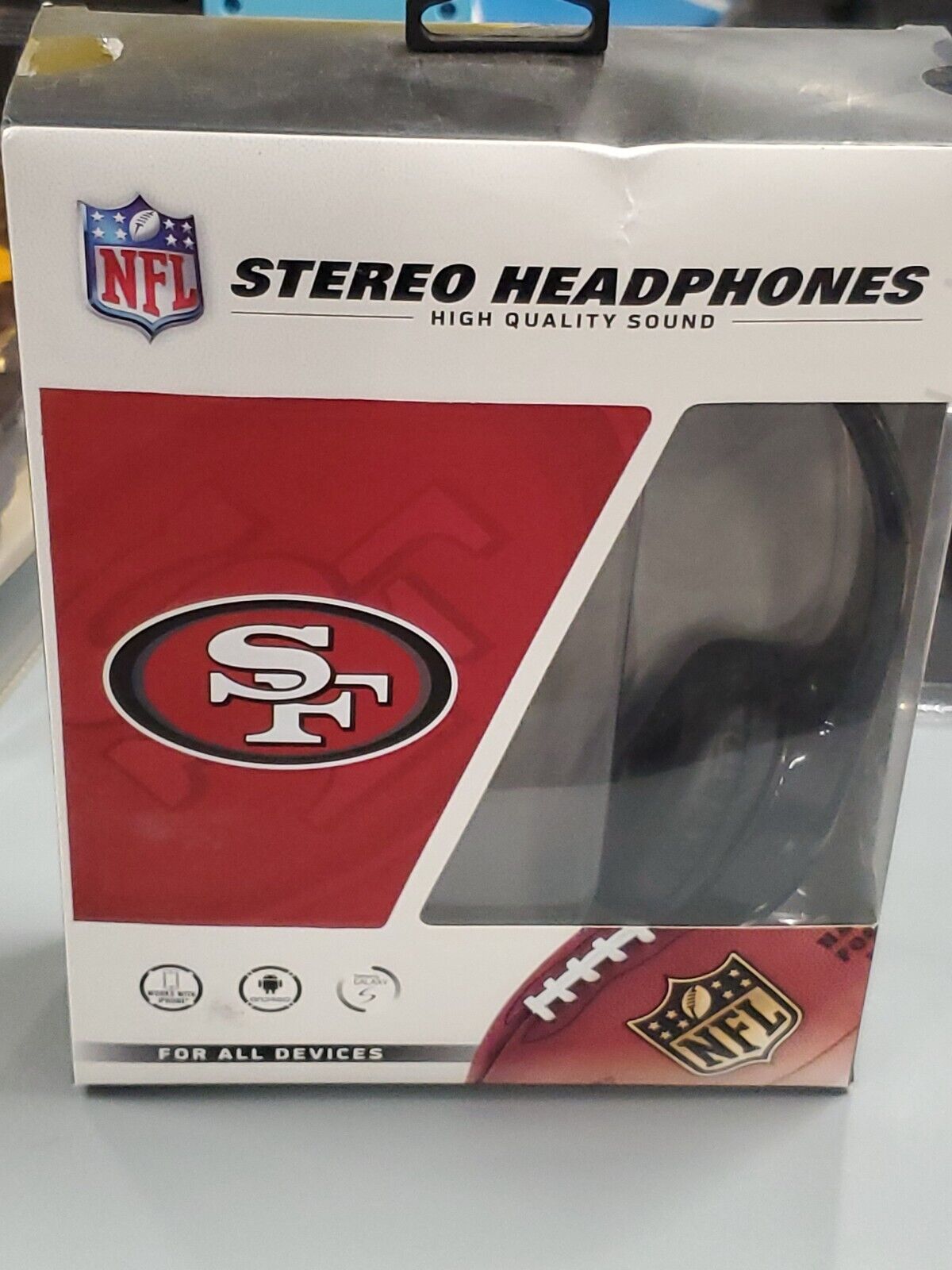 NEW SEALED San Francisco 49ers Logo NFL Stereo Headphones