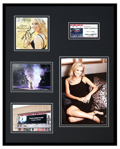 Carrie Underwood Signed Framed 16x20 Some Hearts CD Photo & Ticket Display 