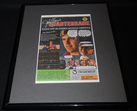 John Elway's Quarterback 1988 Nintendo NES Framed 11x14 ORIGINAL Advertisement 