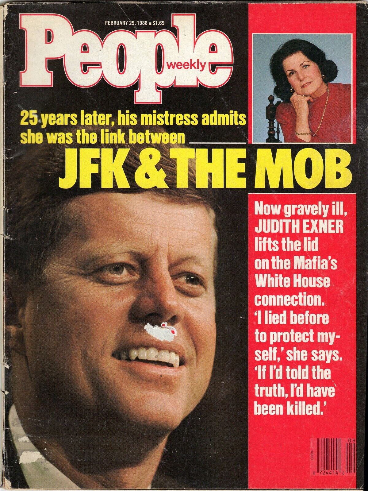 VINTAGE Feb 29 1988 People Magazine John F Kennedy JFK Mob