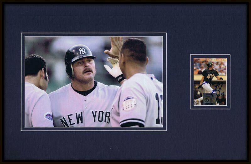 Jason Giambi Signed Framed 11x17 Photo Display Yankees