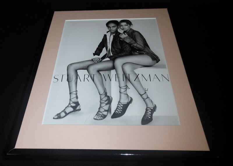 Gigi Hadid 2016 Stuart Weitzman Framed 11x14 ORIGINAL Advertisement B