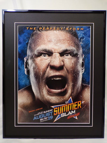 2012 WWE Summer Slam Brock Lesnar 16x20 Framed Insight Poster Display 