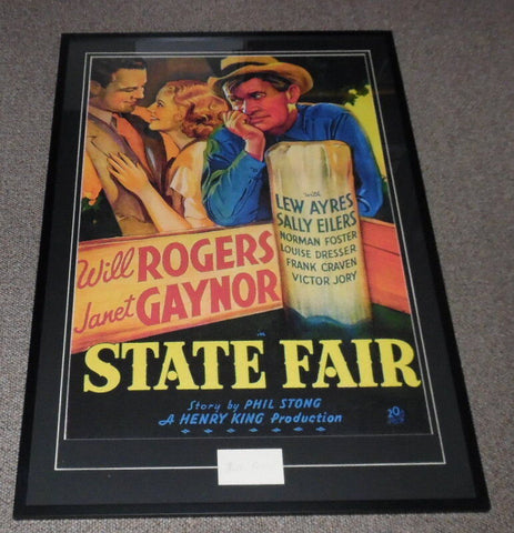 Will Rogers Sr Signed Framed 33x48 State Fair Poster Display