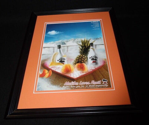 2000 Malibu Rum Framed 11x14 ORIGINAL Vintage Advertisement