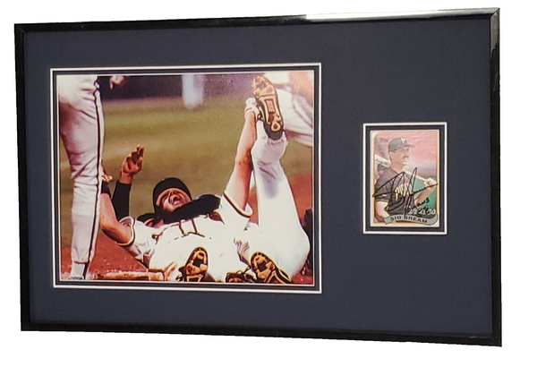 Sid Bream Signed Framed 11x17 Photo Display Braves 1992 NLCS