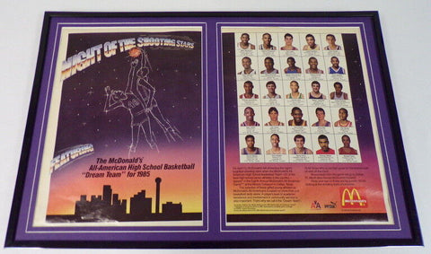 1985 McDonald's All Americans 12x18 Framed ORIGINAL Vintage Advertising Display