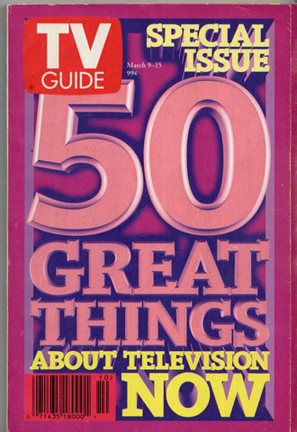 Mar 9 1996 TV Guide Magazine 50 Great Things About Television