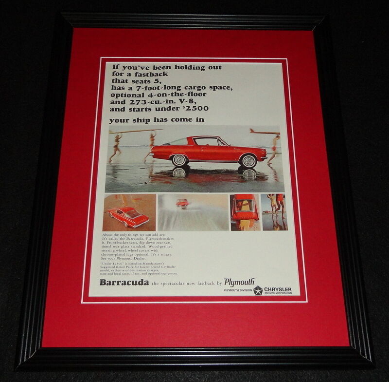 1964 Chrysler Plymouth Barracuda 11x14 Framed ORIGINAL Advertisement