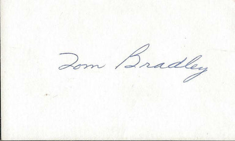 Tom Bradley Mayor of Los Angeles Signed 3x5 Index Card