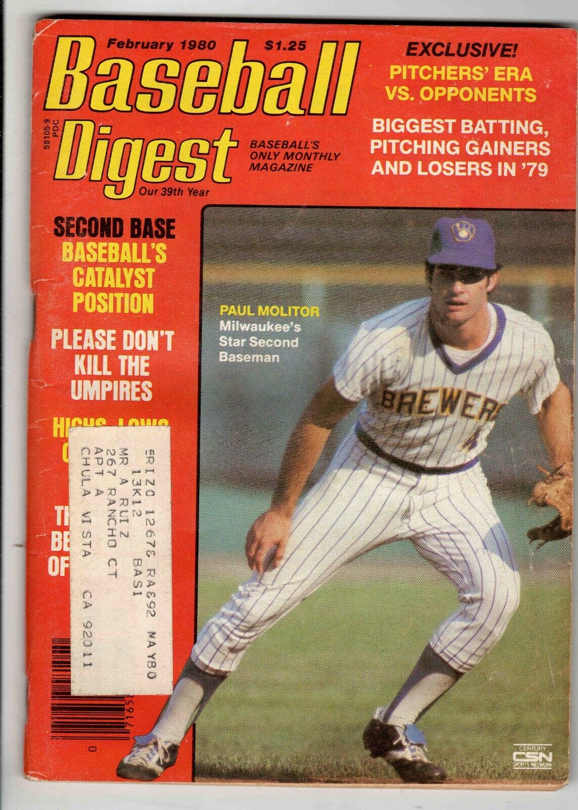 Feb 1980 Baseball Digest Magazine Paul Molitor Brewers