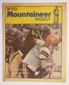  VINTAGE Sep 27 1980 West Virginia WVU Mountaineer Weekly Magazine Dennis Fowlks