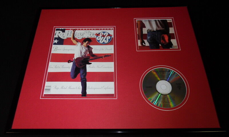 Bruce Springsteen 16x20 Framed Rolling Stone Cover & Born to Run CD Set