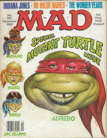 ORIGINAL Vintage Dec 1989 Mad Magazine #291 TMNT Indiana Jones Wonder Years