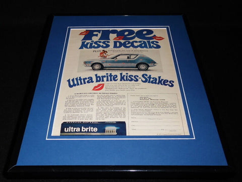 1970 Ultra Brite Kiss Decals Framed 11x14 ORIGINAL Vintage Advertisement