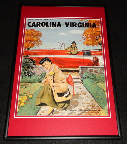 1957 North Carolina vs Virginia Football Framed 10x14 Poster Official Repro B