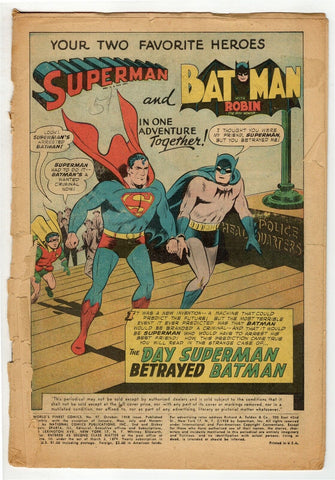 World's Finest Comics #97 ORIGINAL Vintage 1958 DC Comics Batman Superman 