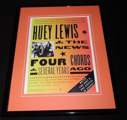 Huey Lewis & The News 1994 Four Chords 11x14 Framed ORIGINAL Advertisement