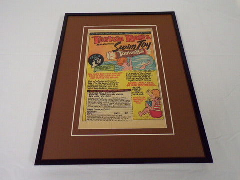 1968 Tootsie Rolls Swim Toy Framed 11x14 ORIGINAL Vintage Advertisement 