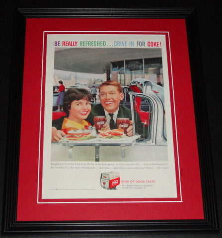 1959 Coca Cola Drive In for Coke 11x14 Framed ORIGINAL Vintage Advertisement