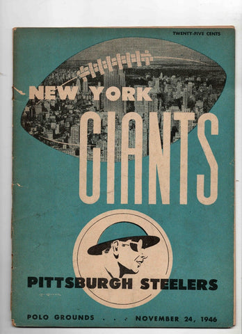 VINTAGE 1946 Pittsburgh Steelers vs NY Giants Program Polo Grounds