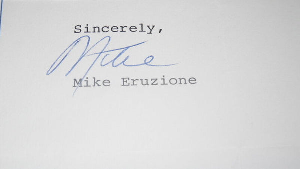 Mike Eruzione Signed Framed 16x20 1981 Letter & Photo Display Miracle on Ice JSA