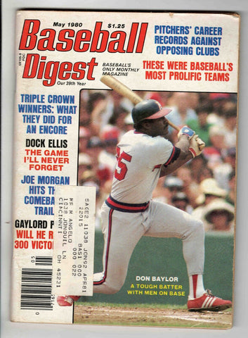 May 1980 Baseball Digest Magazine Don Baylor Angels