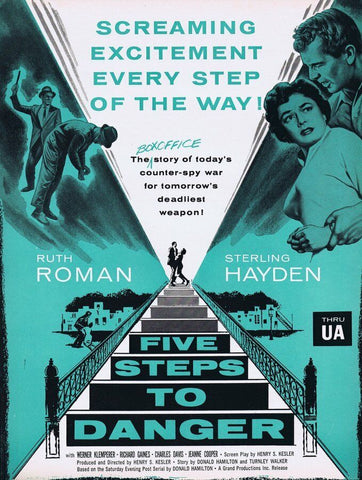 Five Steps to Danger 1957 ORIGINAL Vintage 9x12 Industry Ad Ruth Roman