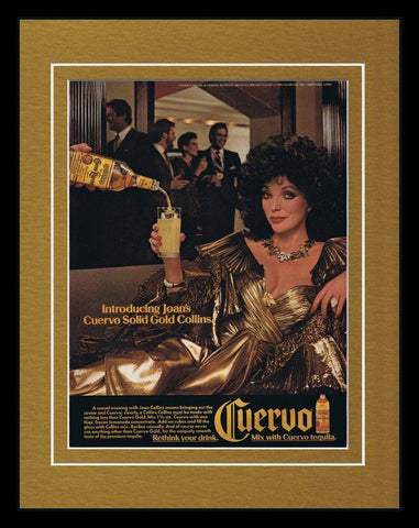 Joan Collins 1987 Cuervo Tequila Framed 11x14 ORIGINAL Vintage Advertisement 