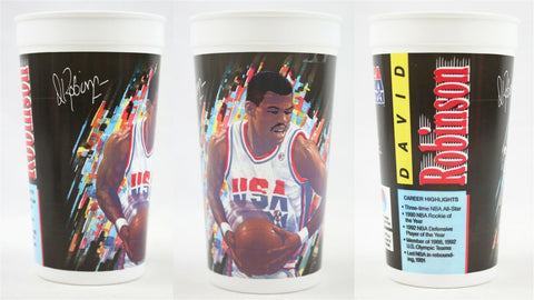 VINTAGE 1992 McDonald's / Coke Dream Team David Robinson Large Plastic Cup 