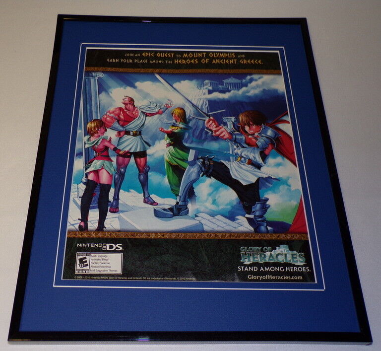 Glory of Heracles 2009 Nintendo DS Framed 11x14 ORIGINAL Advertisement