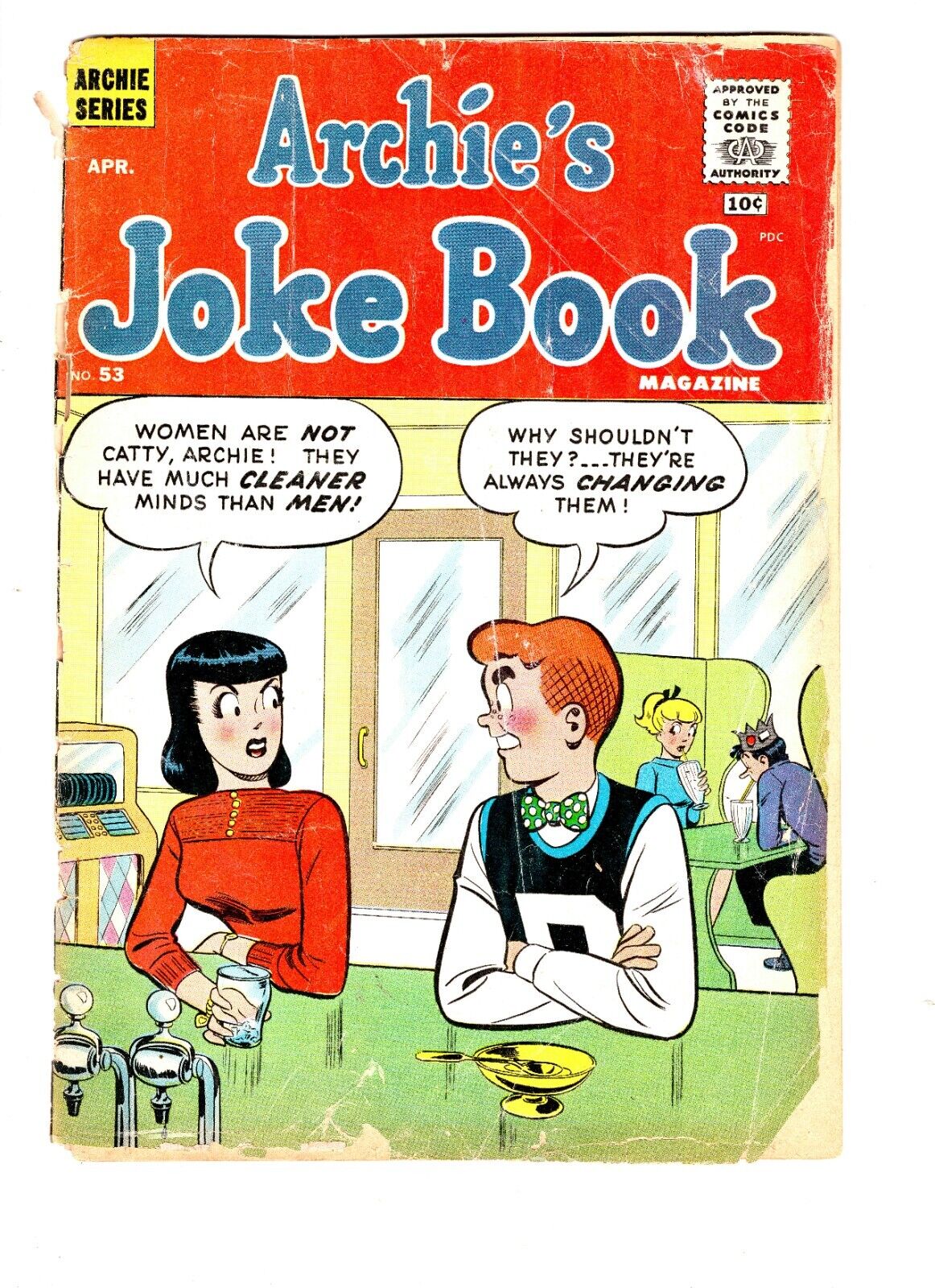 Archie's Joke Book #53 VINTAGE 1961 Archie Comics Detached Cover GGA Headlights