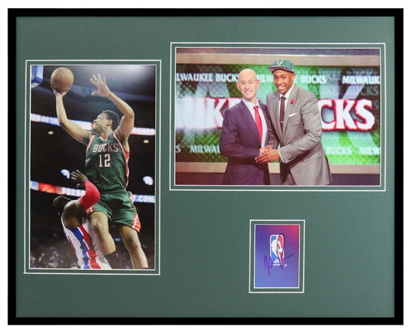 Jabari Parker Signed Framed 16x20 Photo Set Bucks Duke