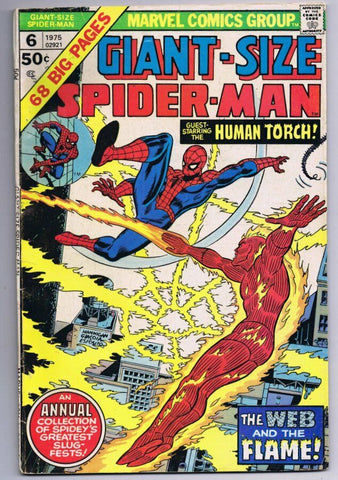 Giant Size Spider-Man #6 ORIGINAL Vintage 1975 Marvel Comics Human Torch