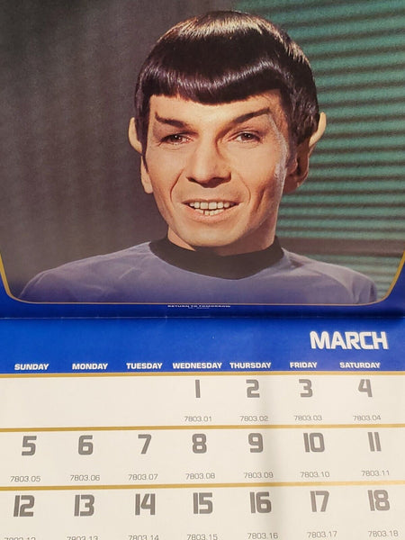 VINTAGE 1978 Star Trek Stardate Calendar William Shatner Leonard Nimoy