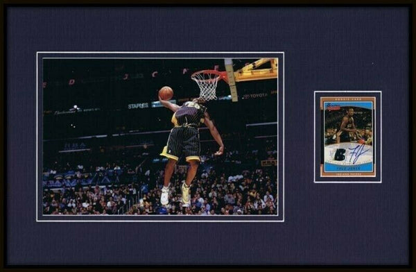 Fred Jones Signed Framed 11x17 Jersey Card & Dunk Photo Display TOPPS Pacers