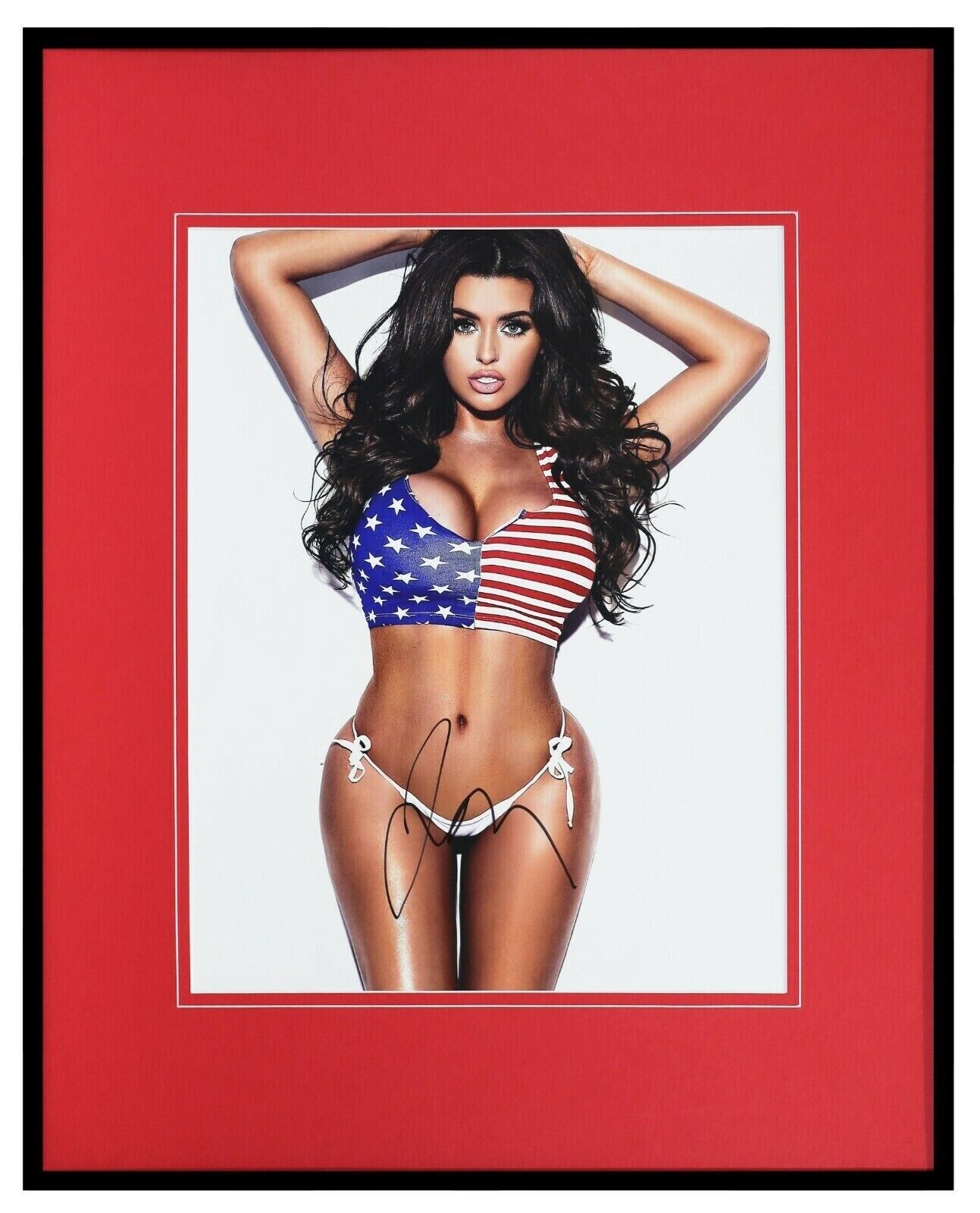 Abigail Ratchford Signed Framed 16x20 USA Flag Bikini Photo Display AW