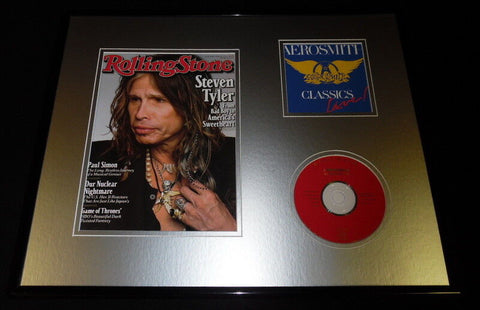 Steven Tyler 16x20 Framed 2011 Rolling Stone Cover & Aerosmith CD Set