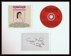 Crystal Gayle Signed Framed 11x14 Greatest Hits CD & Photo Display