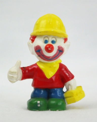 VINTAGE 1981 Mego Clown Around Construction Worker 2" PVC Action Figure