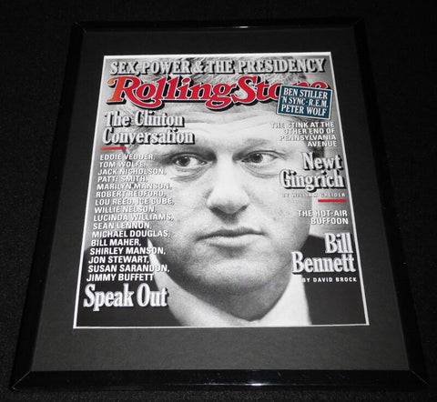 Bill Clinton Framed November 2 1998 Rolling Stone Cover Display