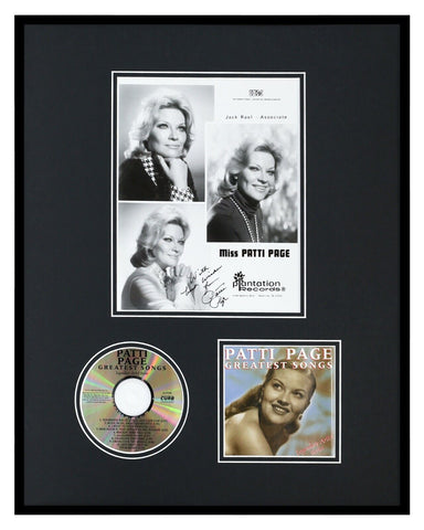 Patti Page Signed Framed 16x20 Greatest Songs CD & Photo Display JSA 