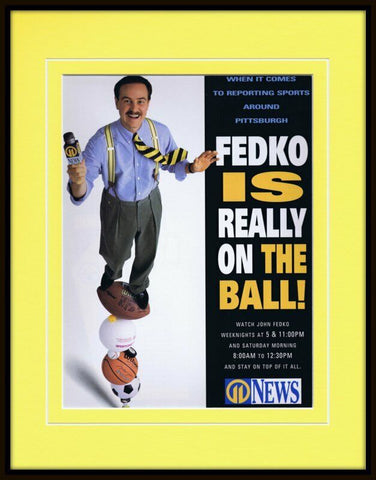 1993 NBC WPXI Pittsburgh John Fedko Framed 11x14 ORIGINAL Advertisement