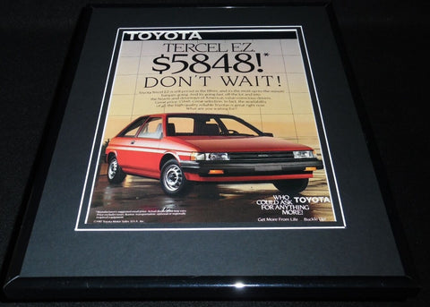 1987 Toyota Tercel EZ Framed 11x14 ORIGINAL Vintage Advertisement